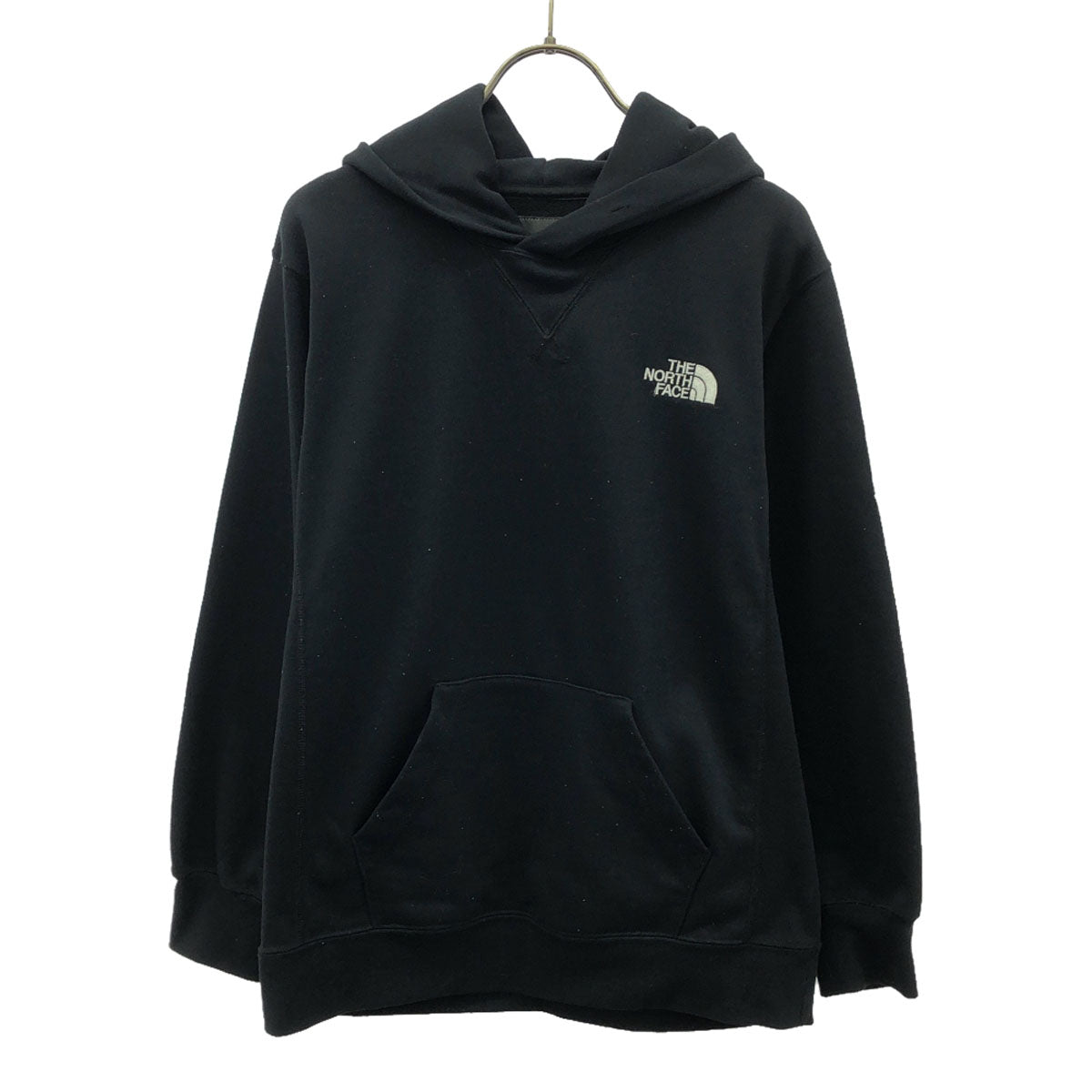 THE NORTH FACE ザノースフェイス NT12035 ロゴ刺繍 長袖 スウェットパーカー S ブラック アウトドア プルオーバー NT12035 メンズ