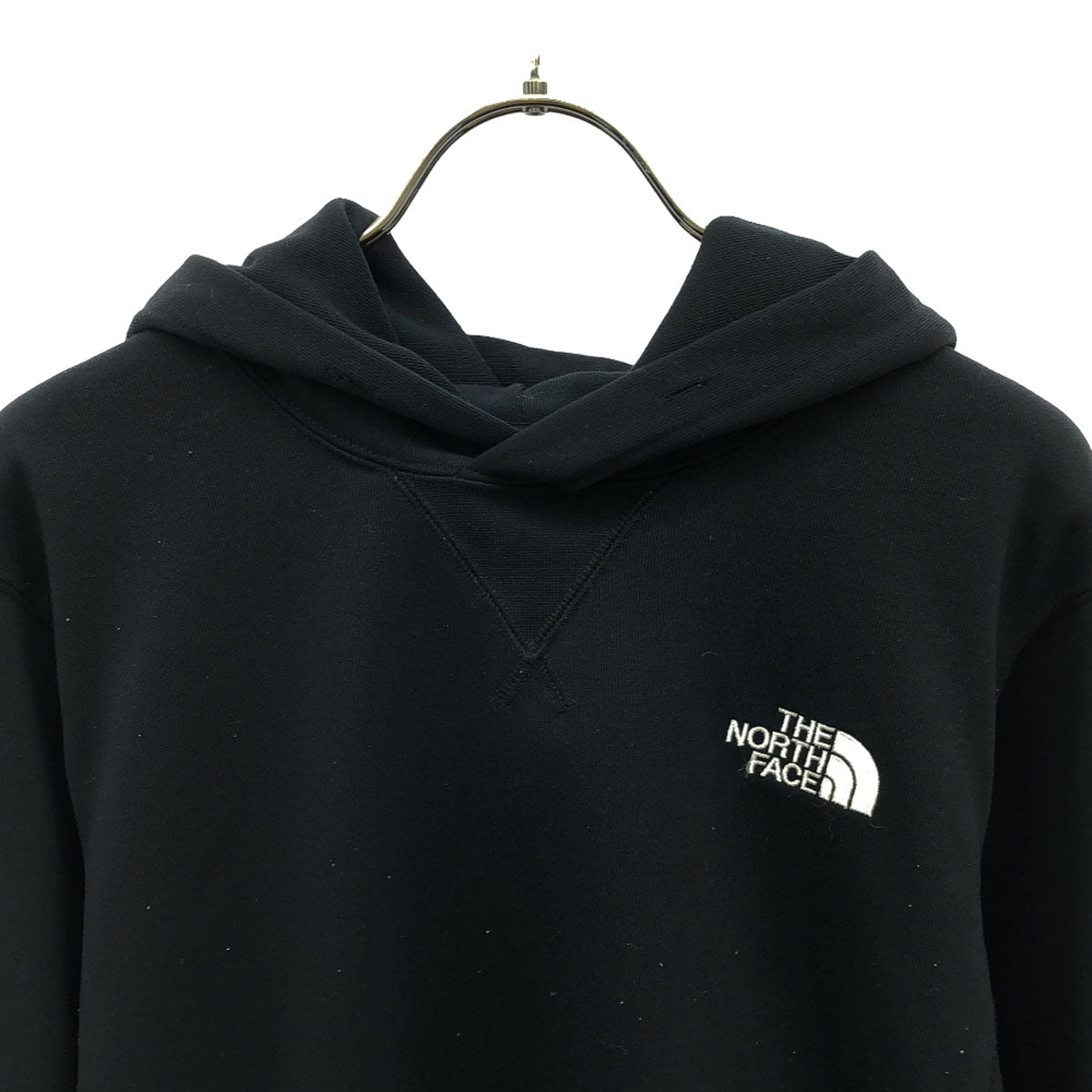 THE NORTH FACE ザノースフェイス NT12035 ロゴ刺繍 長袖 スウェットパーカー S ブラック アウトドア プルオーバー NT12035 メンズ