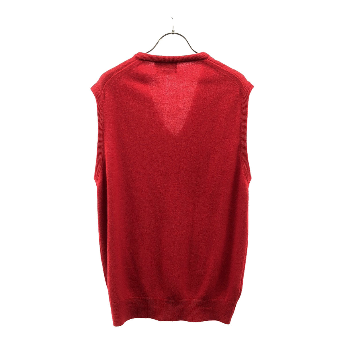 Christian Dior クリスチャンディオール 80s 90s USA製 オールド ロゴ刺繍 Vネック ニットベスト M レッド セーター メンズ
