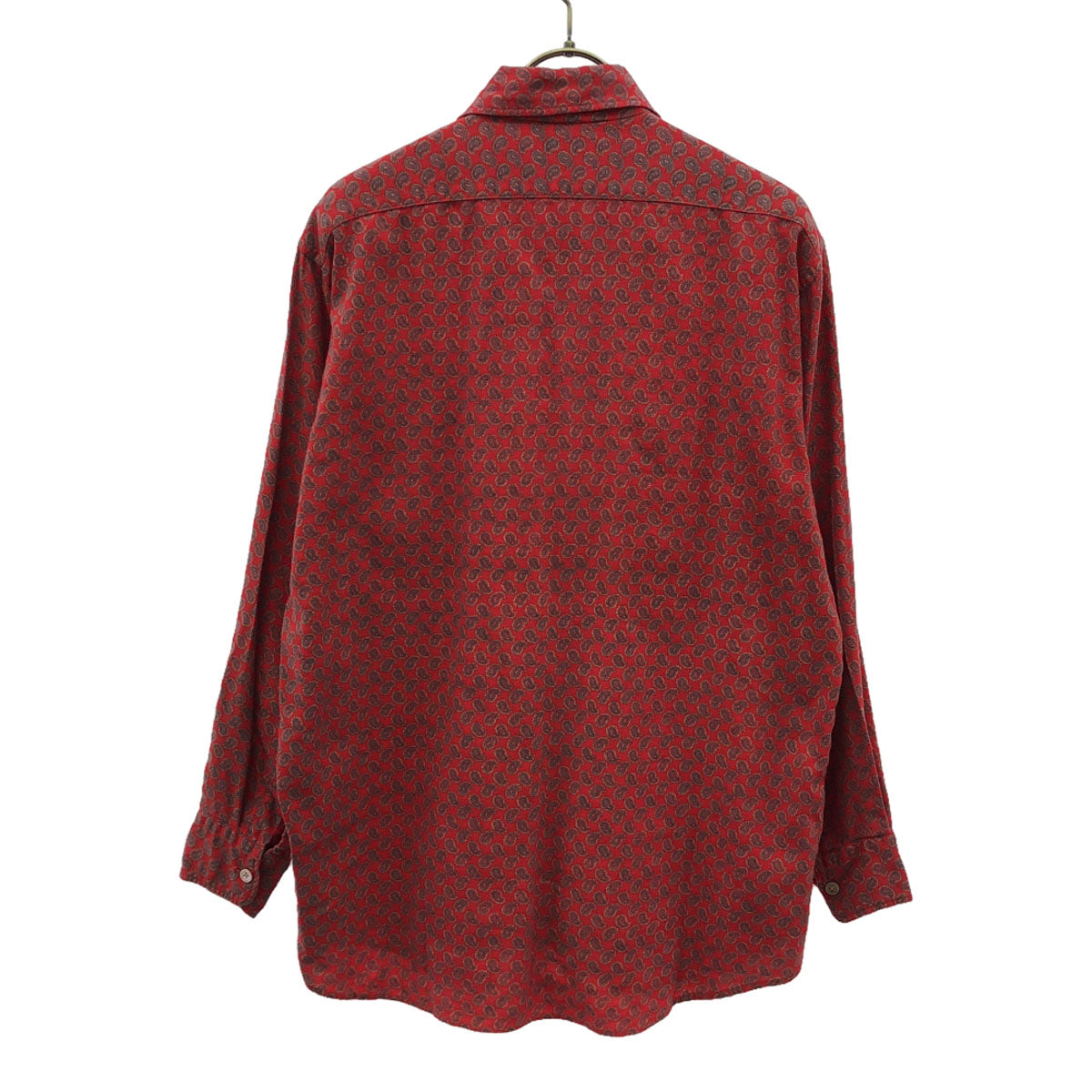 Paul Smith LONDON ポールスミスロンドン ウールブレンド オールド ペイズリー柄 長袖 シャツ M レッド系 メンズ