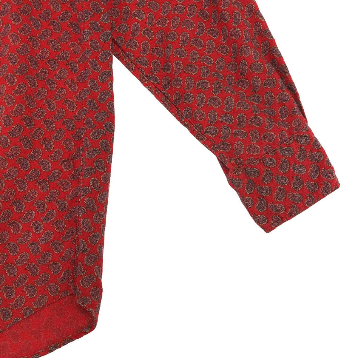Paul Smith LONDON ポールスミスロンドン ウールブレンド オールド ペイズリー柄 長袖 シャツ M レッド系 メンズ