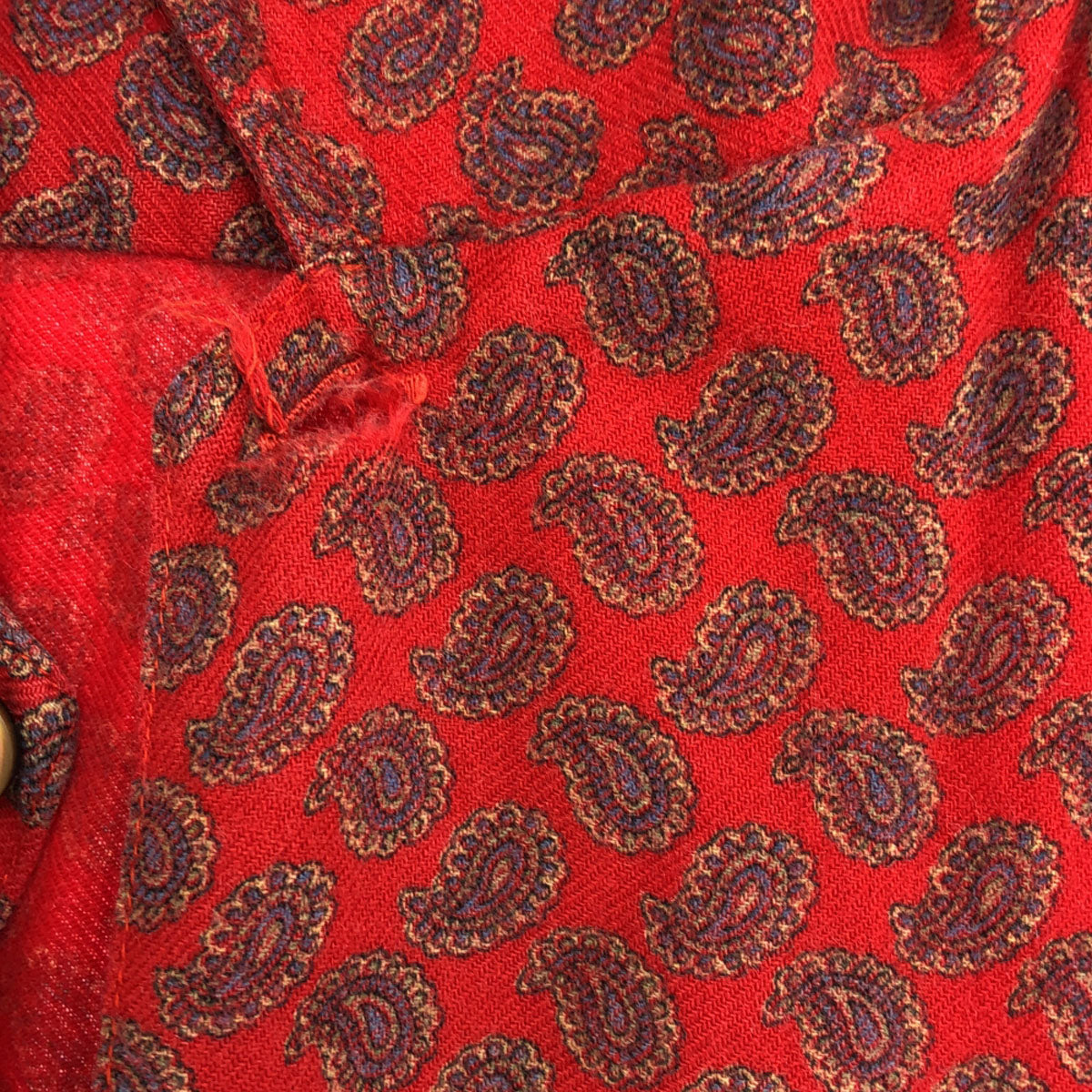Paul Smith LONDON ポールスミスロンドン ウールブレンド オールド ペイズリー柄 長袖 シャツ M レッド系 メンズ