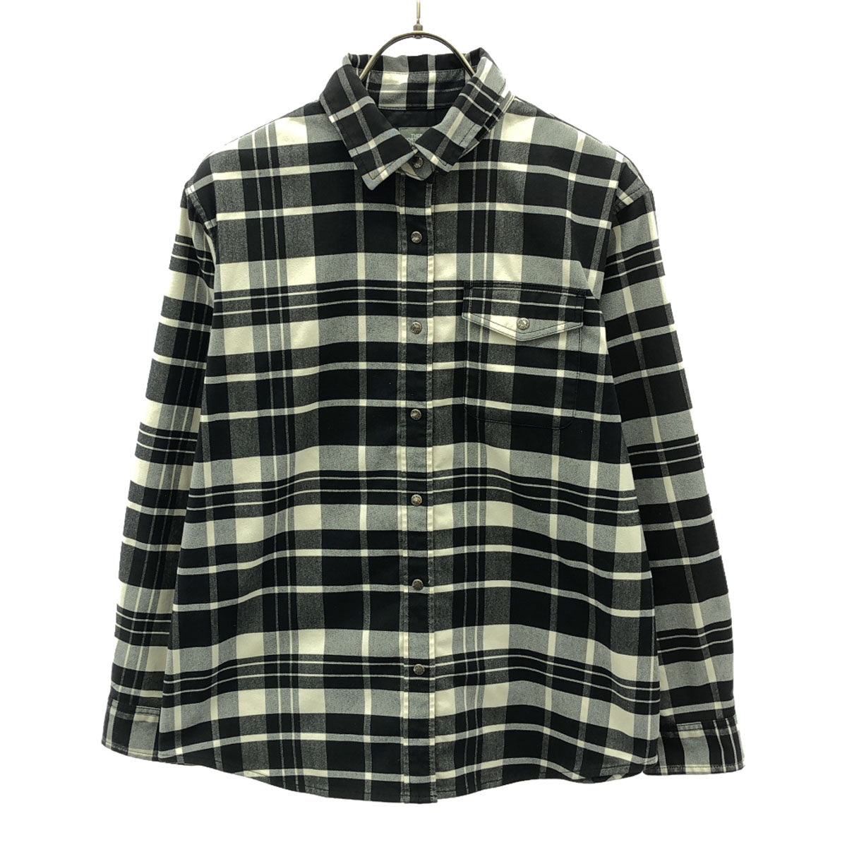 THE NORTH FACE ザノースフェイス チェック柄 長袖 ロングスリーブストレッチフランネル シャツ S ブラック×オフホワイト NRW62031 アウトドア レディース