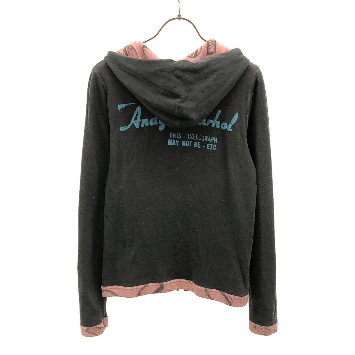 ANDY WARHOL BY HYSTERIC GLAMOUR アンディウォーホル バイ ヒステリックグラマー 日本製 長袖 リバーシブル スウェットパーカー ジップパーカー FREE ピンク系 レディース