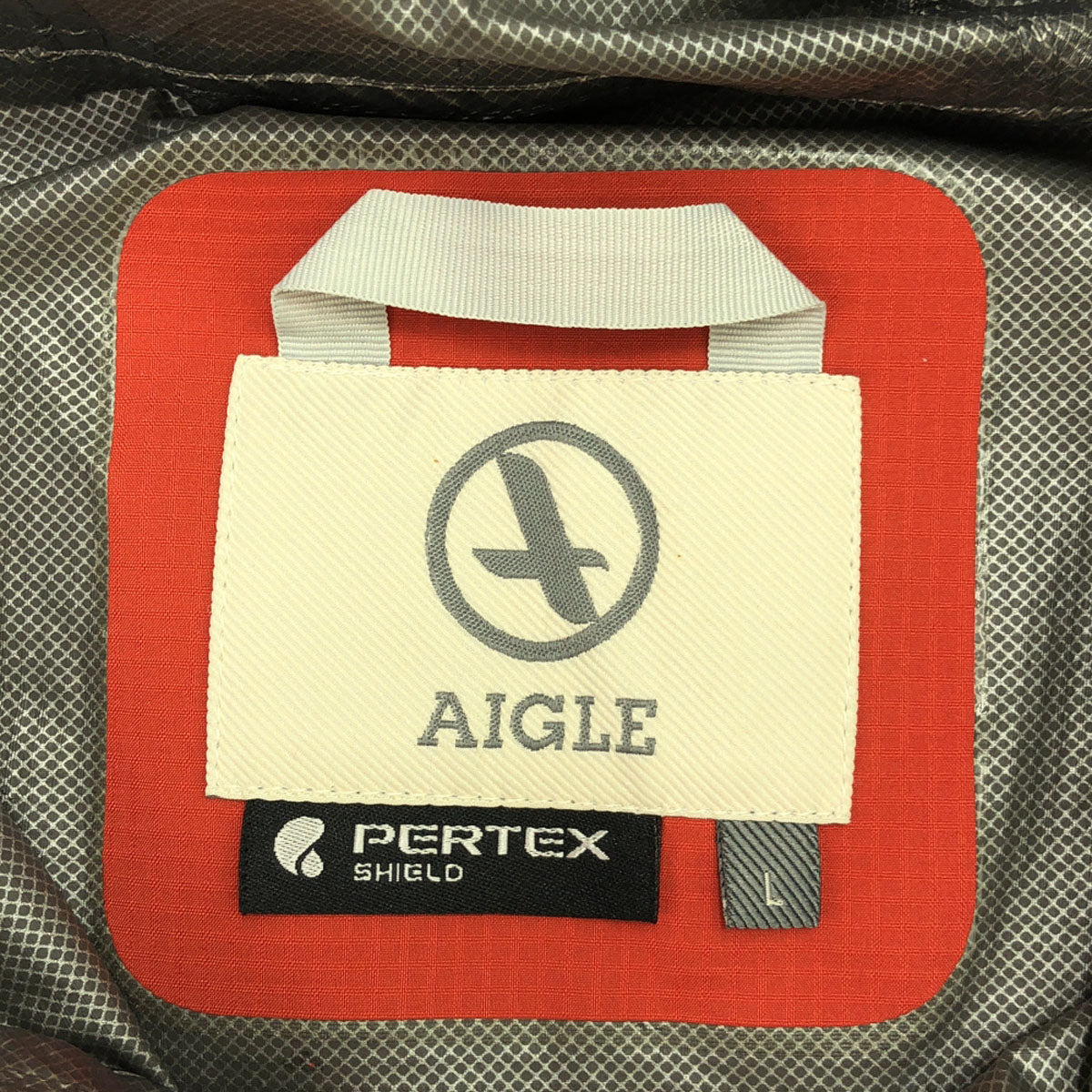 AIGLE エーグル ロゴ刺繍 マウンテンパーカー L オレンジ系 ナイロンジャケット アウトドア 8504-15401 メンズ