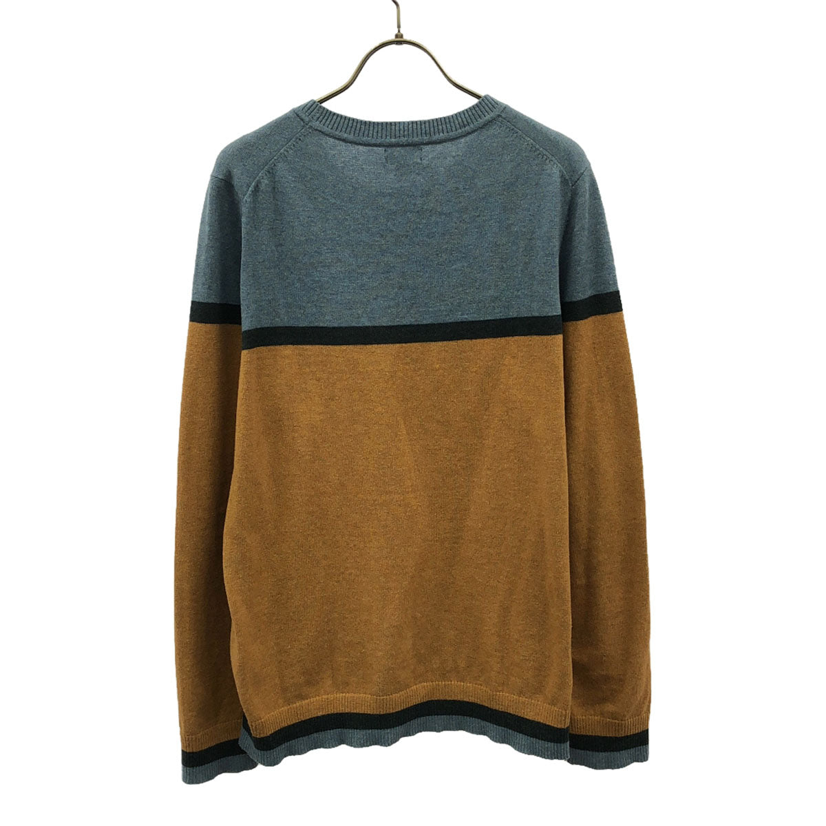 patagonia パタゴニア 長袖 アンドリ クルー セーター L ブルー×キャメル ニット 53470 アウトドア レディース