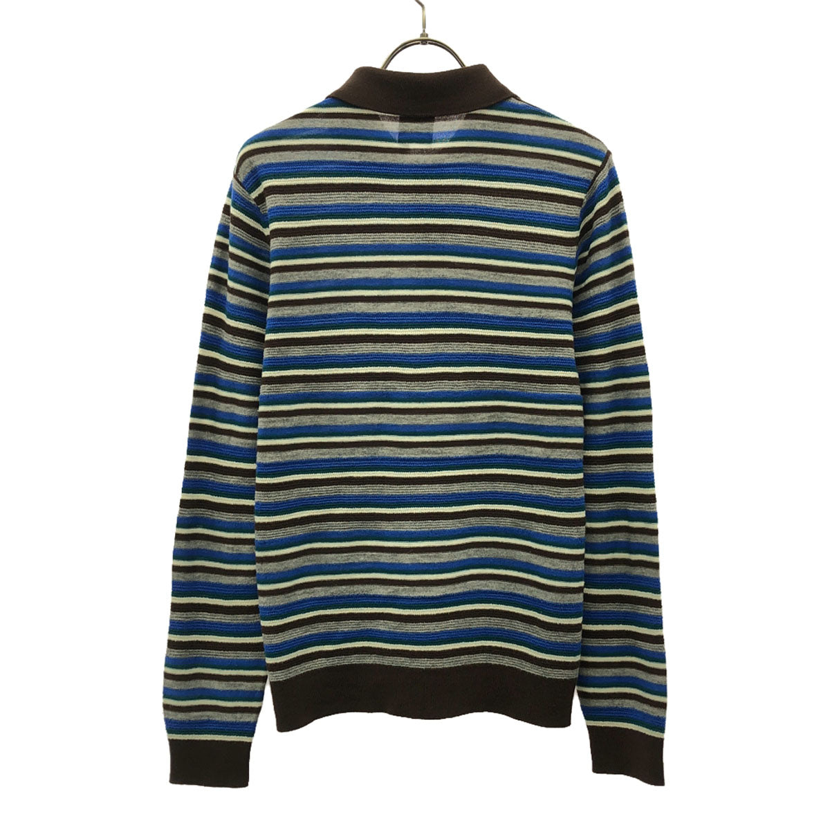 MACKINTOSH PHILOSOPHY マッキントッシュフィロソフィー 日本製 三陽商会 ウール100% ボーダー柄 長袖 ポロシャツ M ニット メンズ