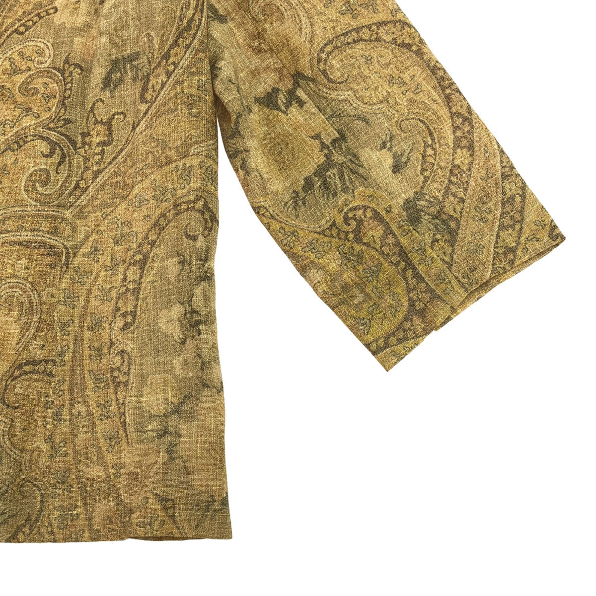 Burberrys バーバリーズ 90s 三陽商会 リネンブレンド オールド ペイズリー柄 7分袖 ジャケット 13 ベージュ レディース