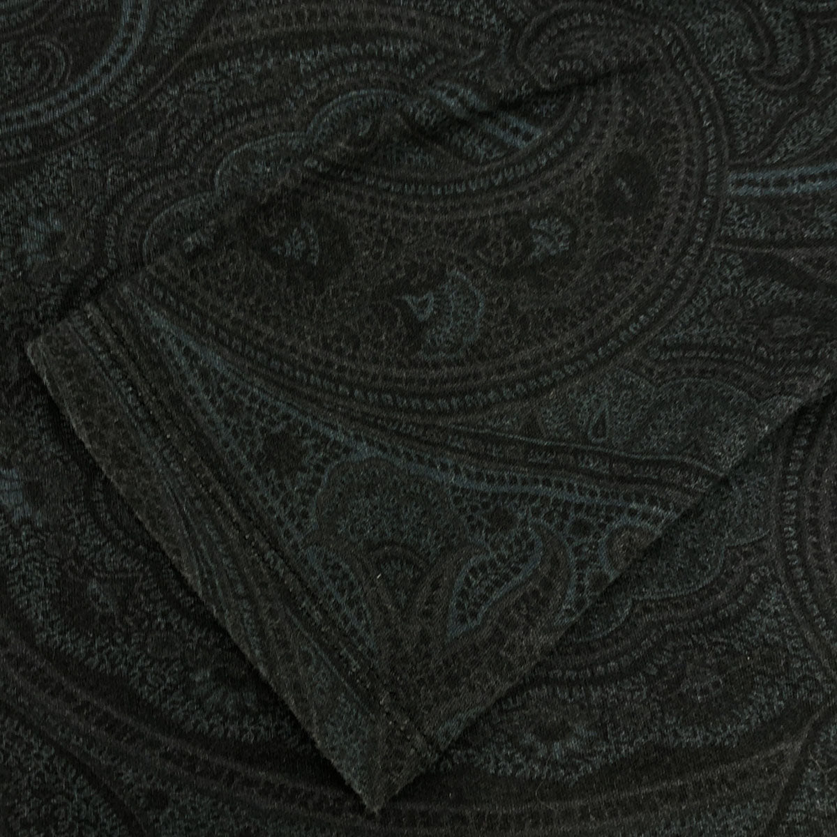 ETRO エトロ イタリア製 ペイズリー 長袖 Vネック カットソー XS ネイビー系 ロンT メンズ