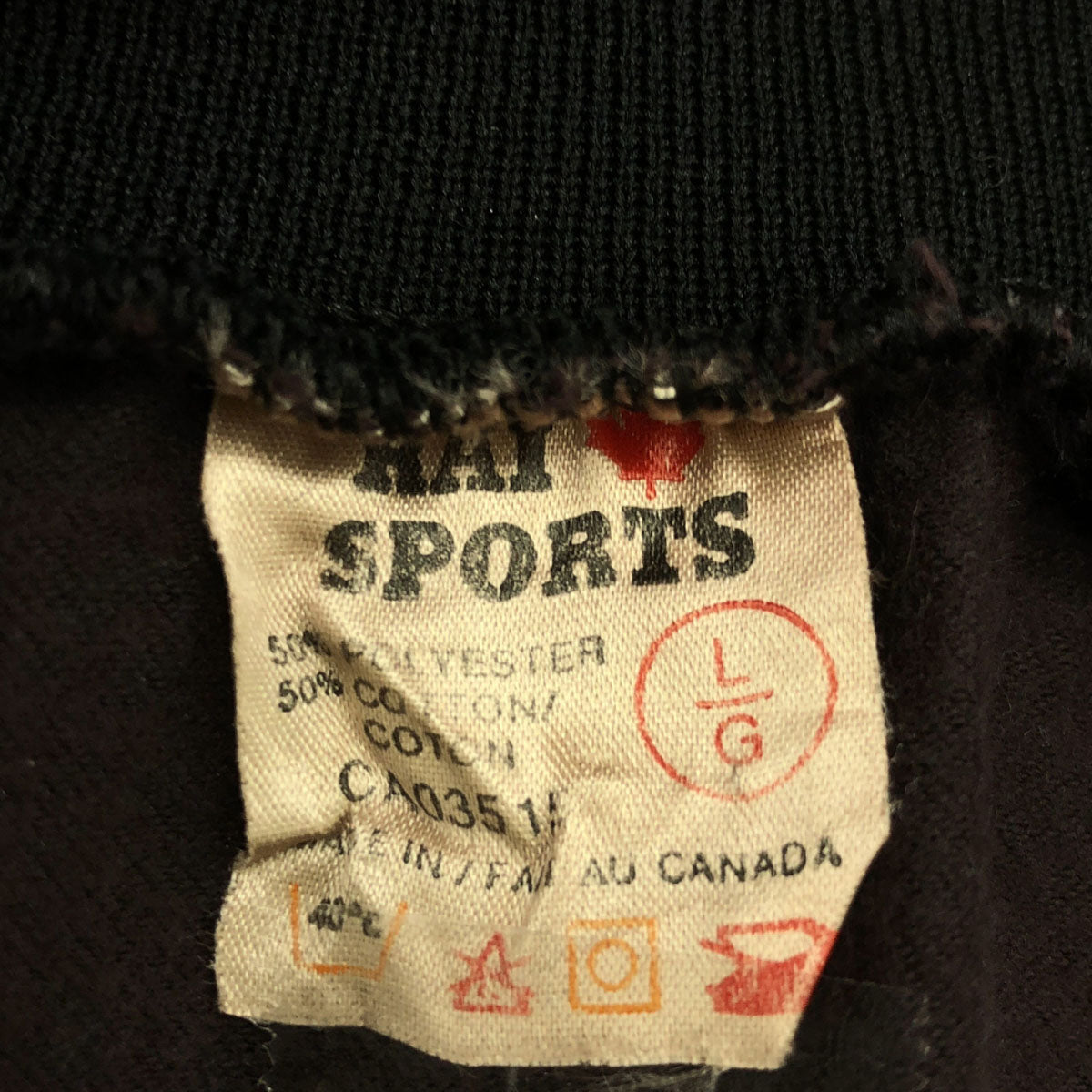 RAI SPORTS 80s 90s オールド カナダ製 スタジャン L ブラック メンズ