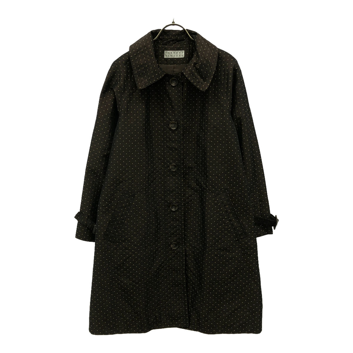 BARNEYS NEWYORK バーニーズニューヨーク ドット ロングコート 36 ブラウン レディース