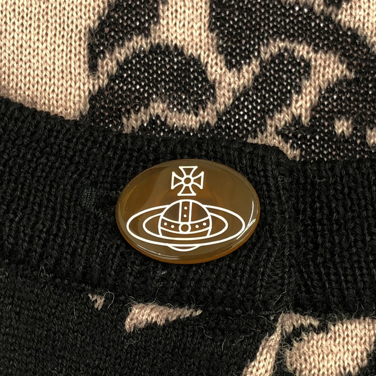 Vivienne Westwood Red Label ヴィヴィアンウエストウッド レッドレーベル 日本製 ウール100% 長袖 カーディガン M ブラック×ピンク レディース