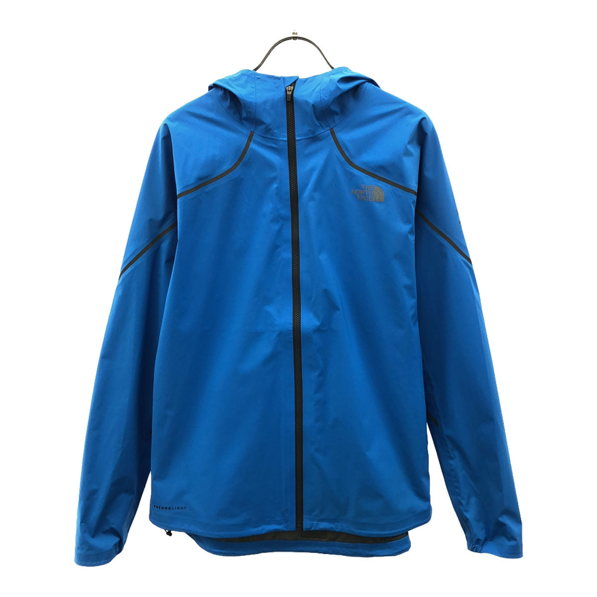 THE NORTH FACE ザノースフェイス ロゴプリント フライトトレイル ジャケット M ブルー アウトドア NPW71970 防水フーディジャケット レディース