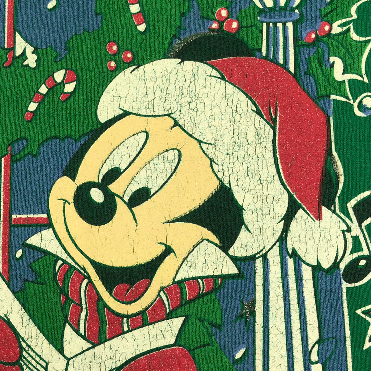 OLD オールド 90s ミッキー 長袖 クルーネック トレーナー グリーン スウェット レディース