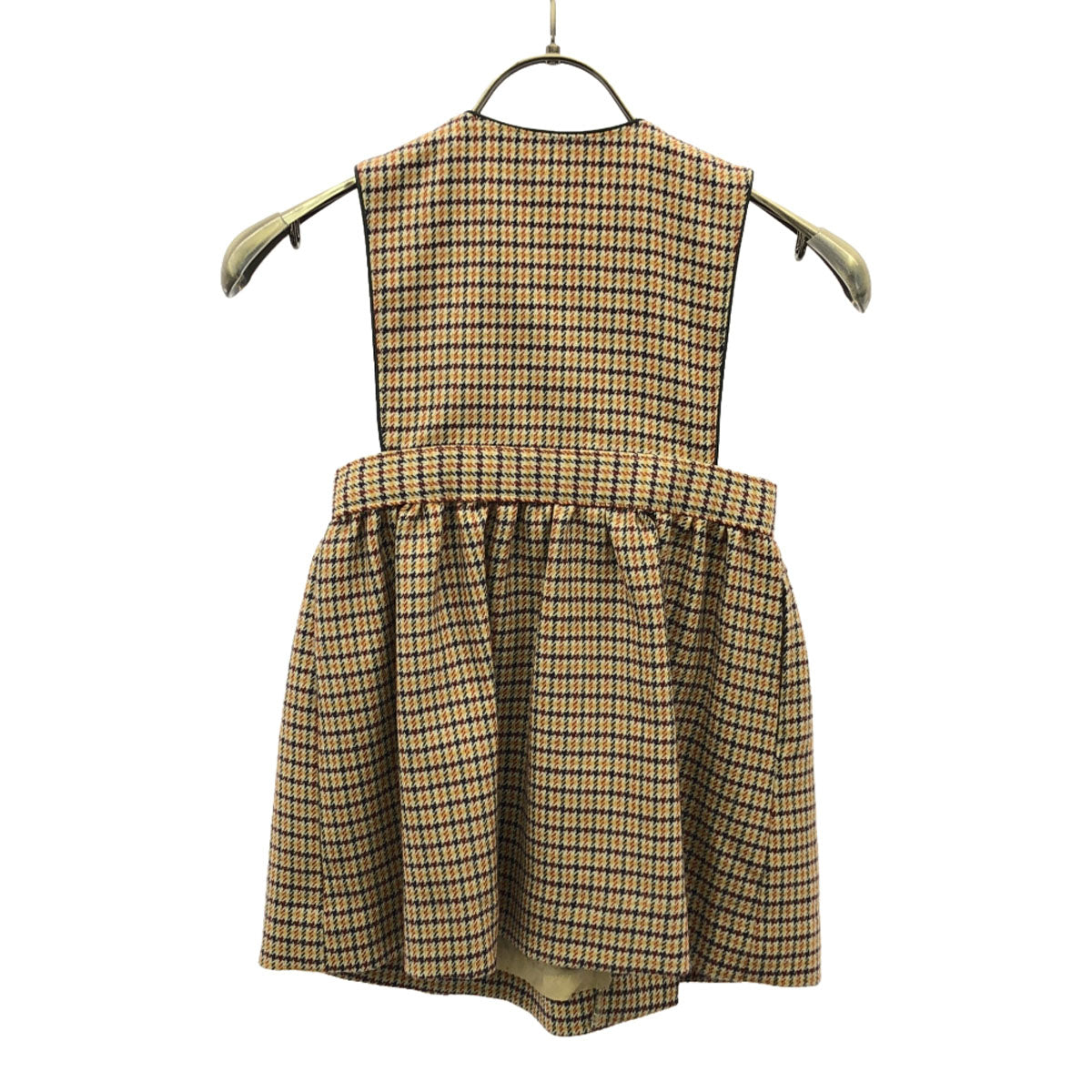 Dior ディオール 日本製 千鳥格子柄 カシュクール ジャンパースカート 100A ブラウン系 裏地付き Diorjunior キッズ