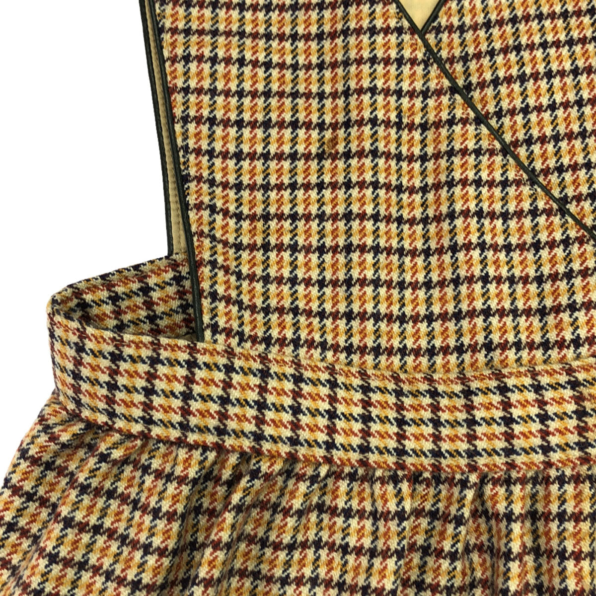 Dior ディオール 日本製 千鳥格子柄 カシュクール ジャンパースカート 100A ブラウン系 裏地付き Diorjunior キッズ