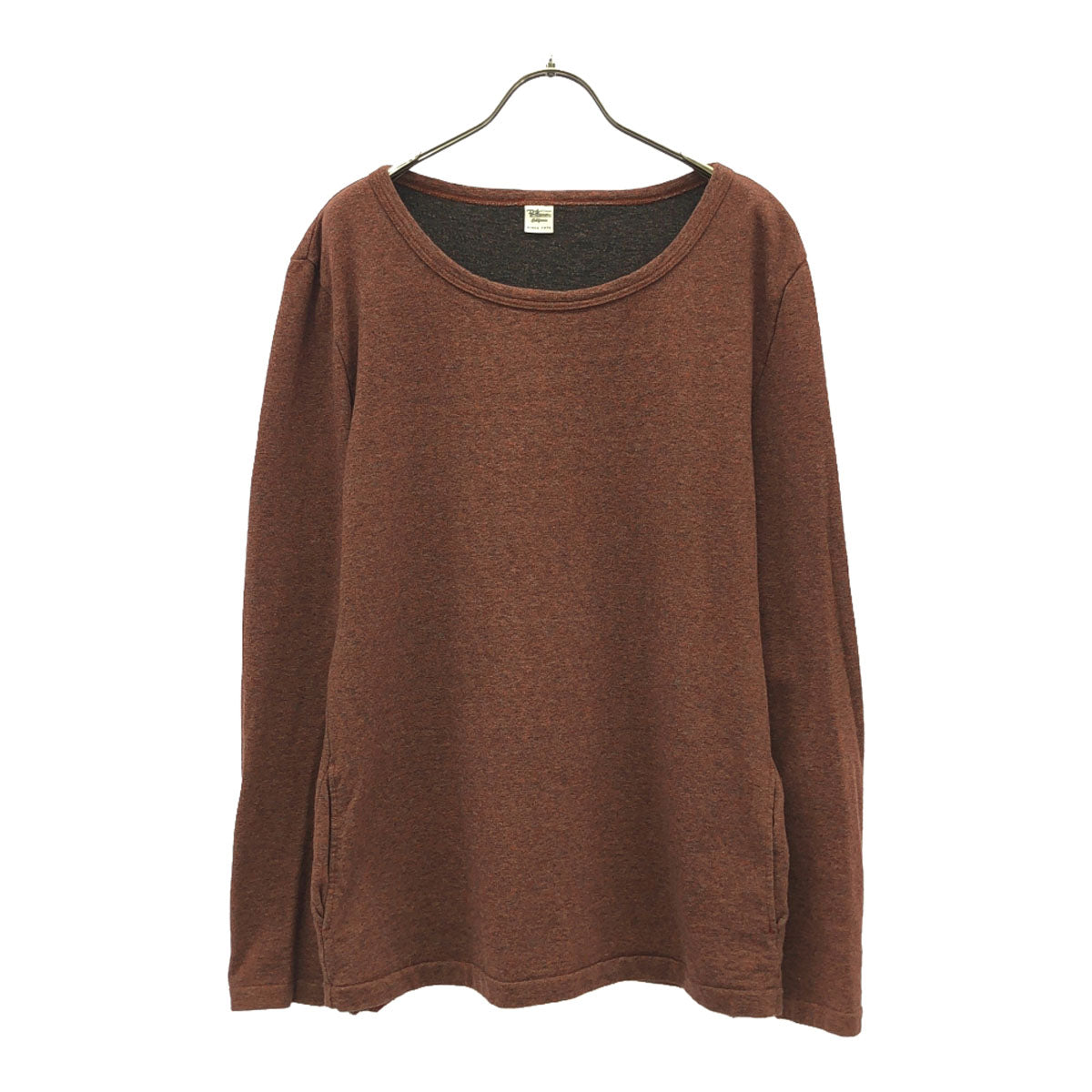 Ron Herman ロンハーマン 日本製 長袖 クルーネック コットン カットソー S ボルドー ポケット付き メンズ