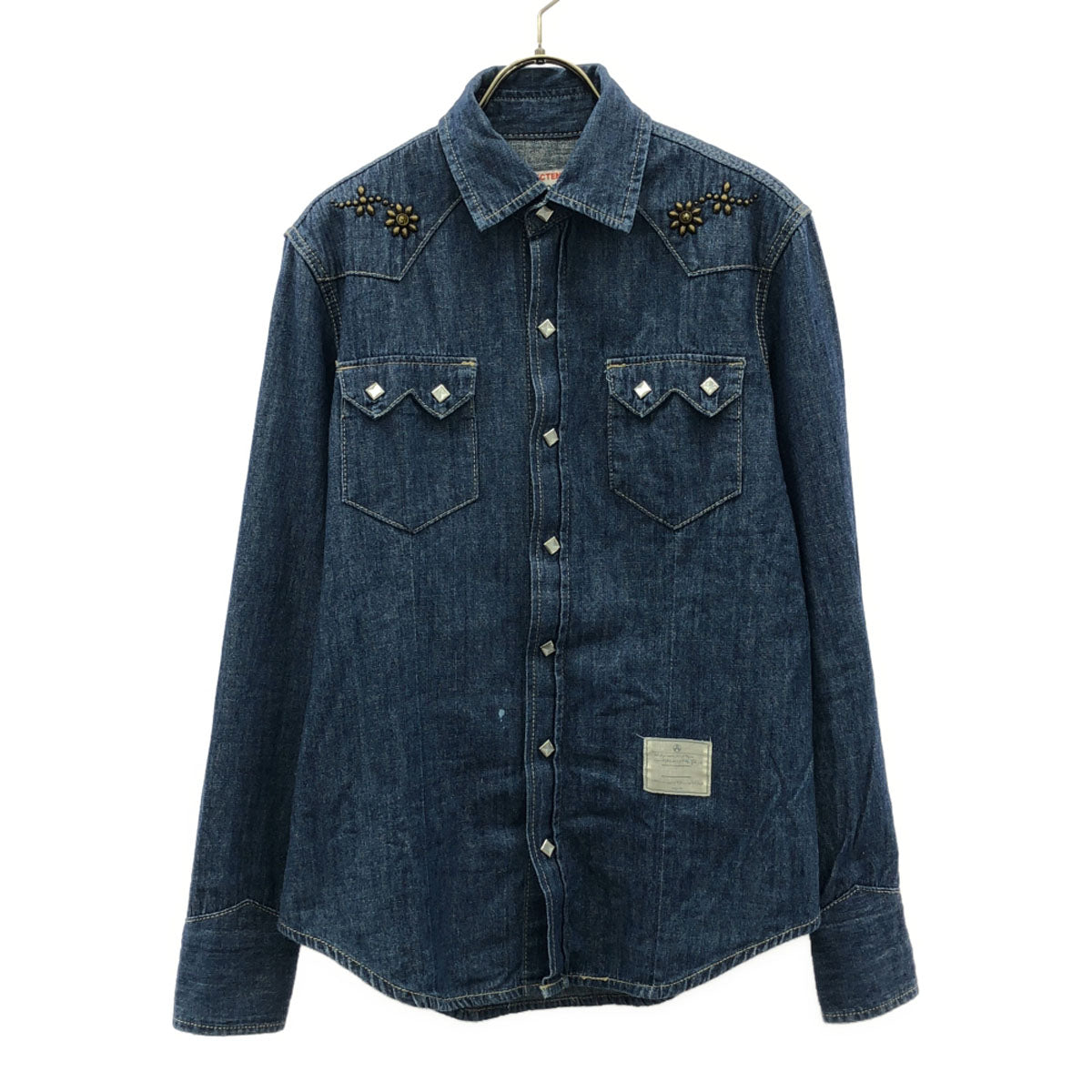 EFFECTEN エフェクテン 長袖 スタッズボタン デニム ウエスタンシャツ 2 ブルー メンズ
