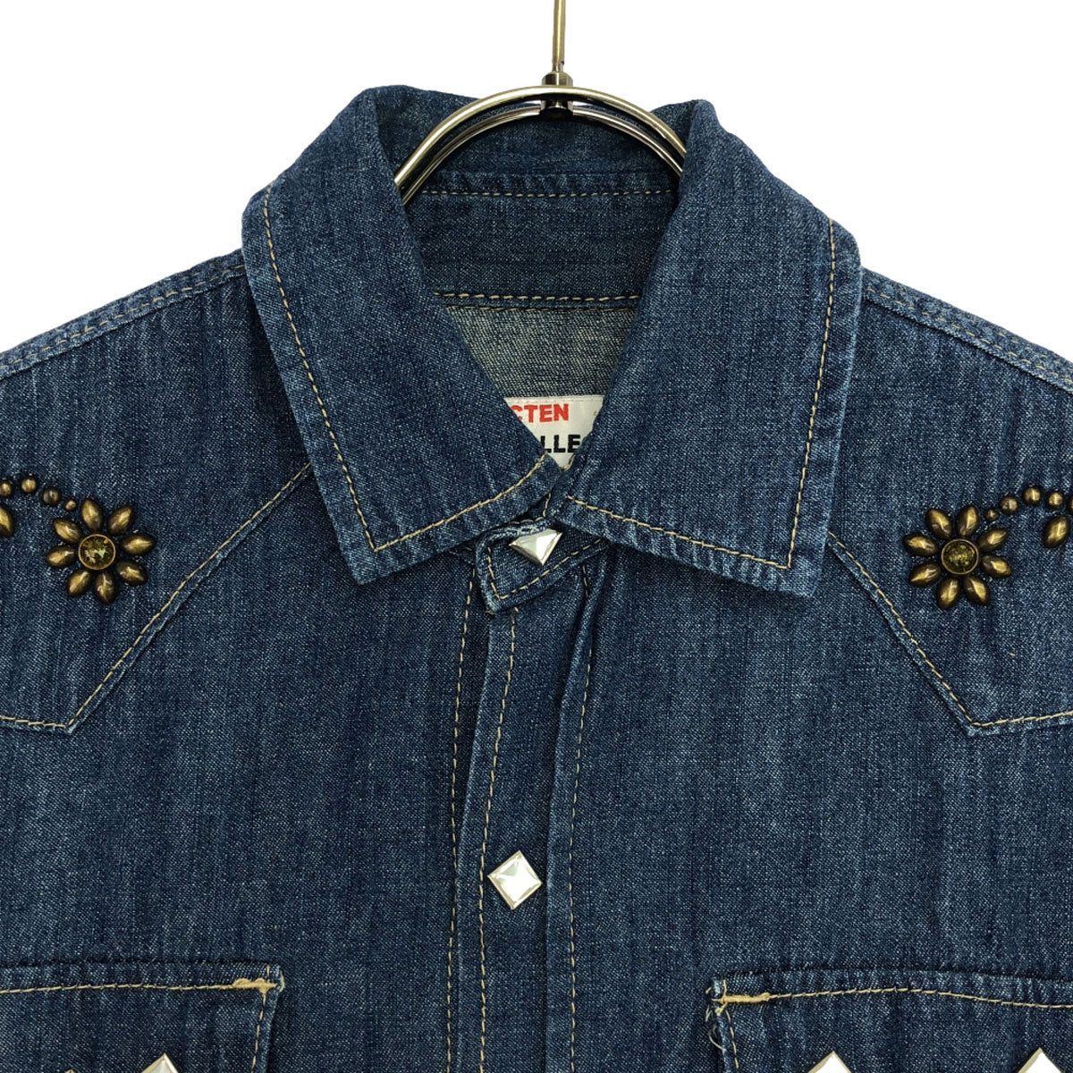 EFFECTEN エフェクテン 長袖 スタッズボタン デニム ウエスタンシャツ 2 ブルー メンズ