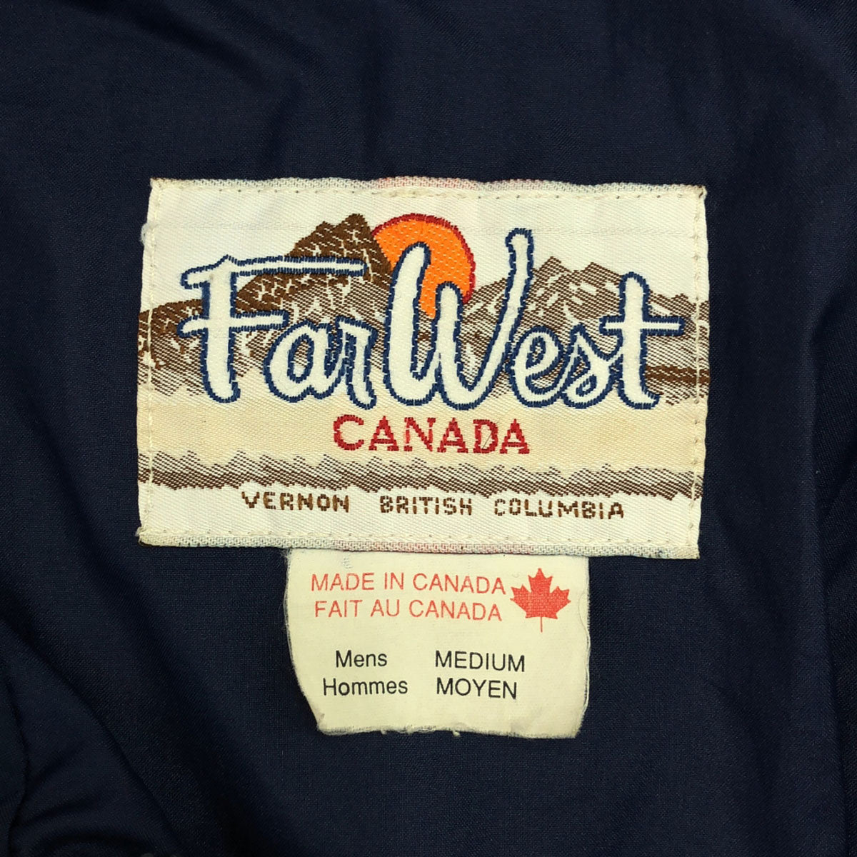 Far West 80s 90s カナダ製 オールド ロゴ刺繍 ナイロンジャケット M グリーン メンズ