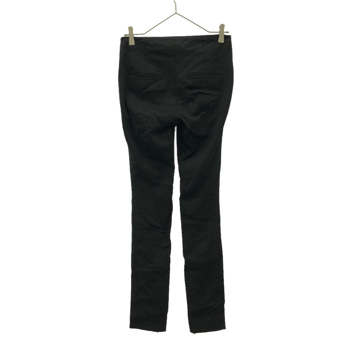 HELMUT LANG ヘルムートラング ウールブレンド スリムパンツ 0 ブラック 裾ZIPスリット レディース