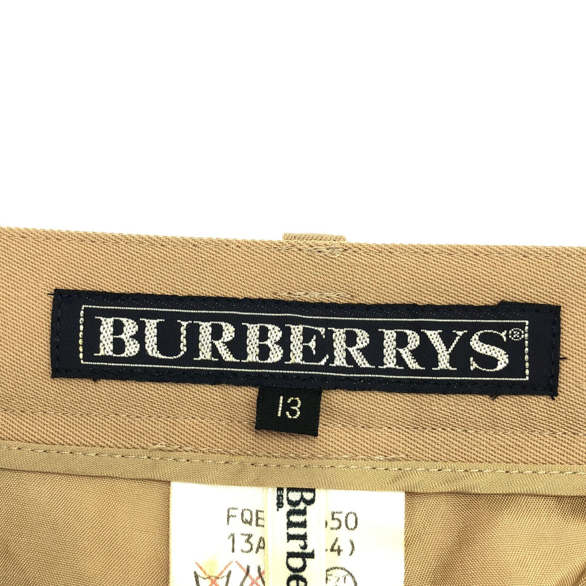 Burberrys バーバリーズ 90s ウール100% オールド スラックスパンツ 13 ベージュ センタープレス 裏地付き レディース