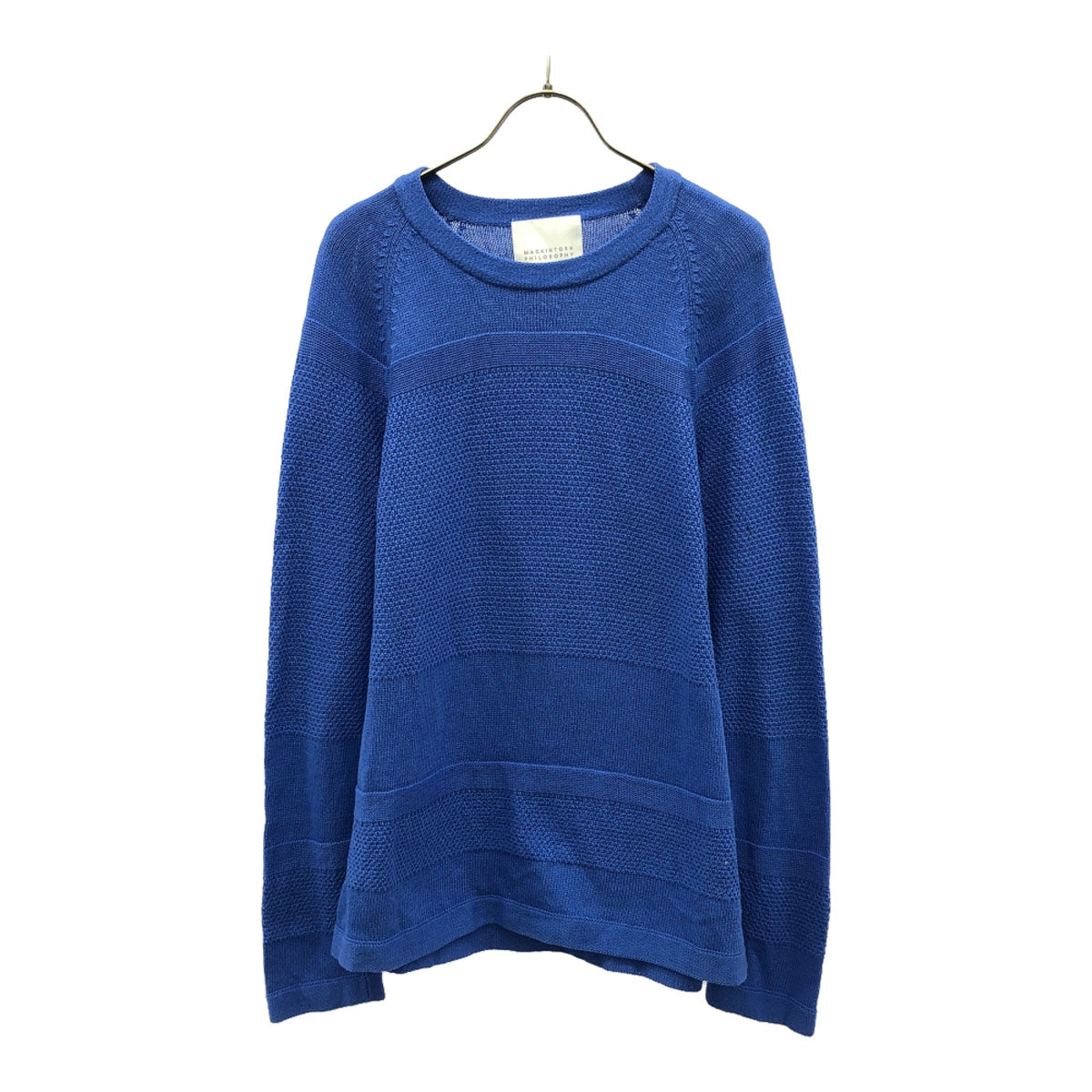 MACKINTOSH PHILOSOPHY マッキントッシュフィロソフィー 三陽商会 長袖 コットン ニット 40 ブルー セーター メンズ