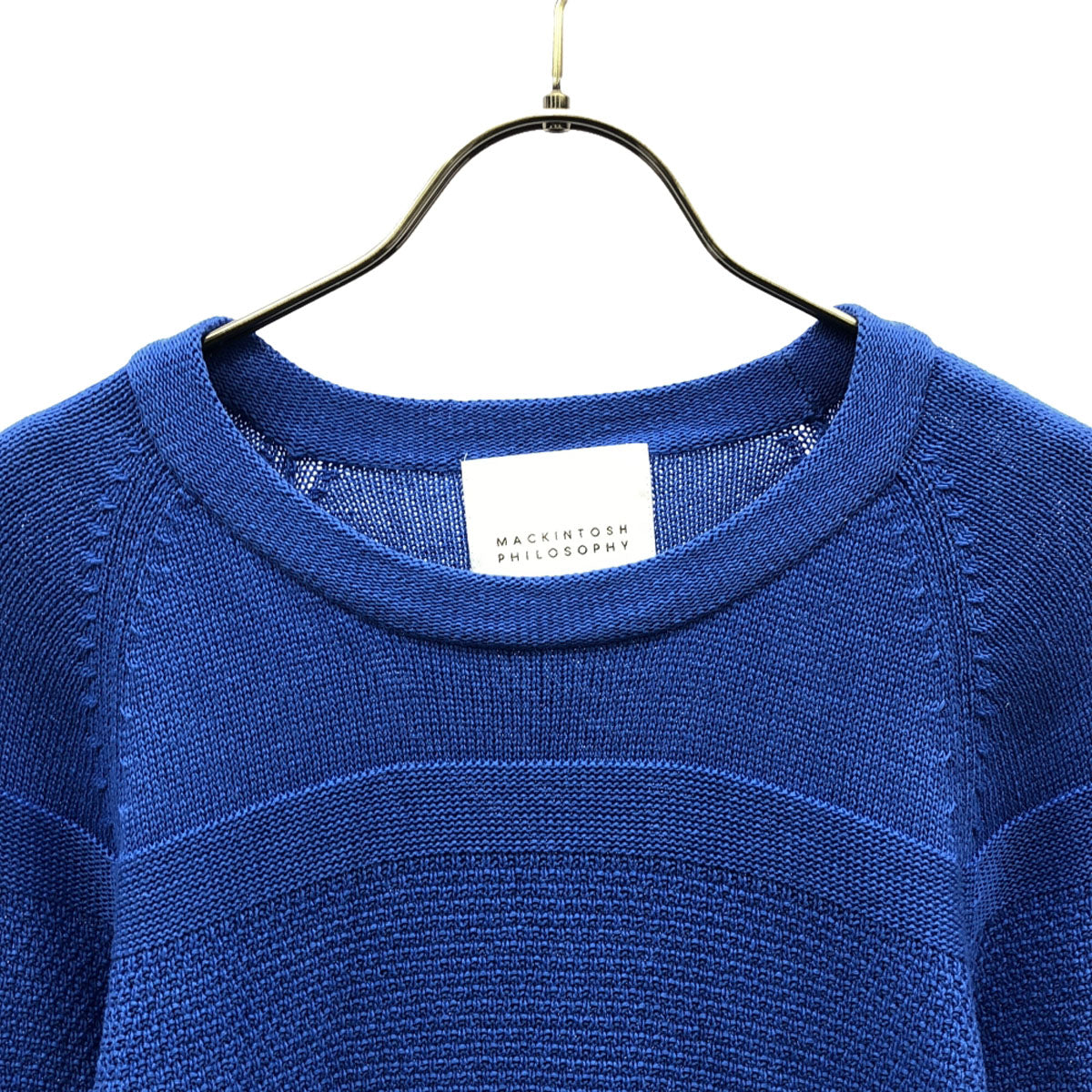 MACKINTOSH PHILOSOPHY マッキントッシュフィロソフィー 三陽商会 長袖 コットン ニット 40 ブルー セーター メンズ
