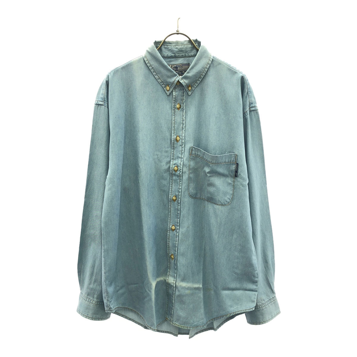 KENZO JEANS ケンゾージーンズ 90s 日本製 オールド 長袖 ボタンダウンシャツ S ブルー系 メンズ