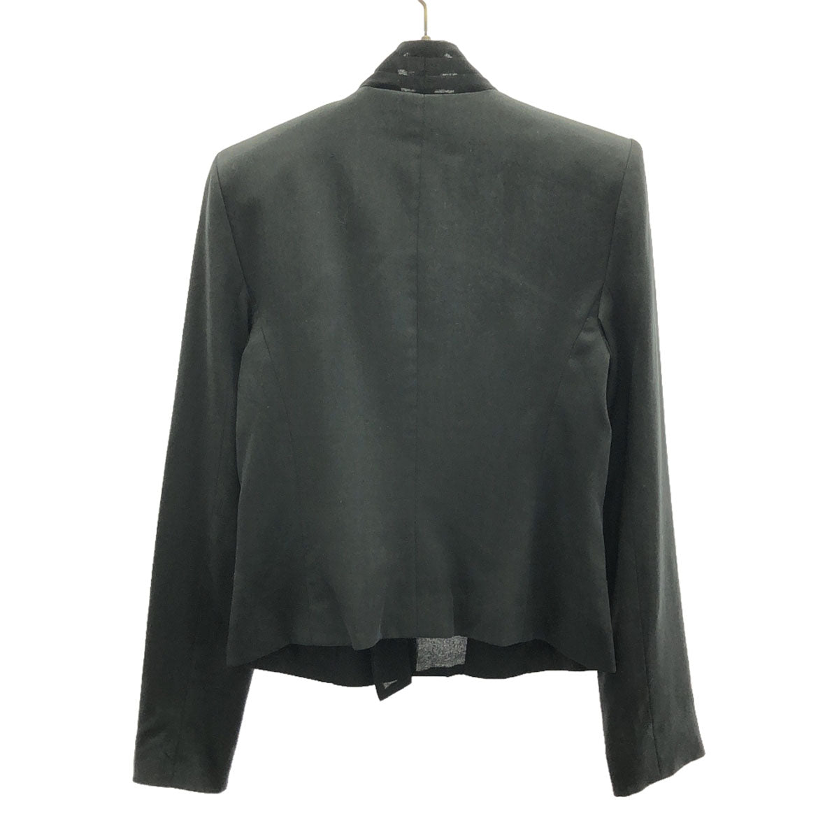 ARMANI EXCHANGE アルマーニ エクスチェンジ ノーカラー ジップジャケット S/P ブラック レディース