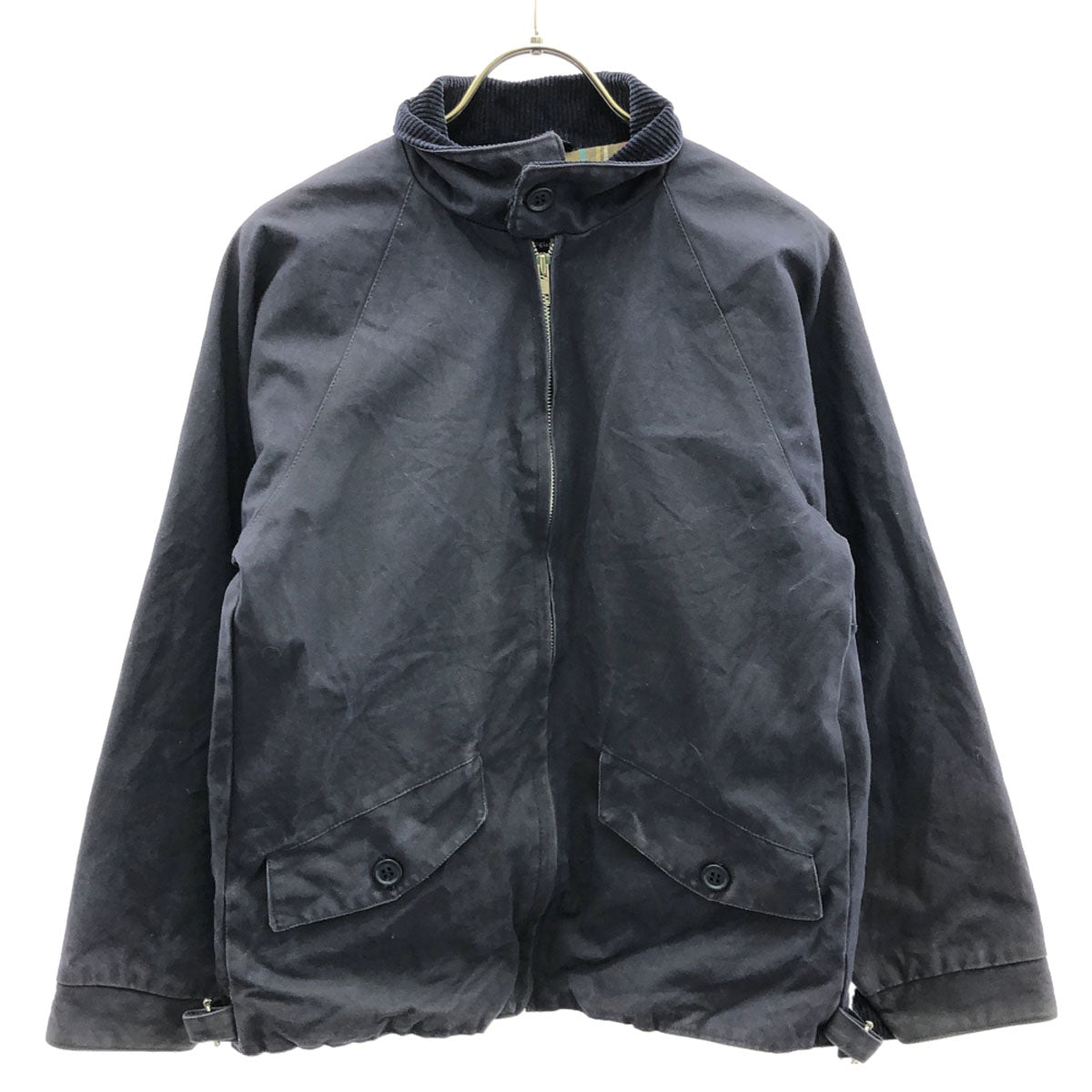 GRENFELL グレンフェル 英国製 スイングトップ 34 ネイビー 裏チェック ジャケット メンズ