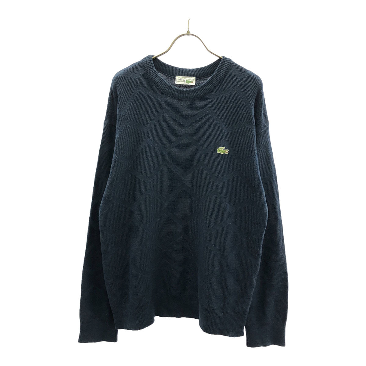 CHEMISE LACOSTE シュミーズラコステ 70s 80s フランス製 ヴィンテージ フレラコ ロゴワッペン 長袖 セーター 4 ネイビー ニット メンズ