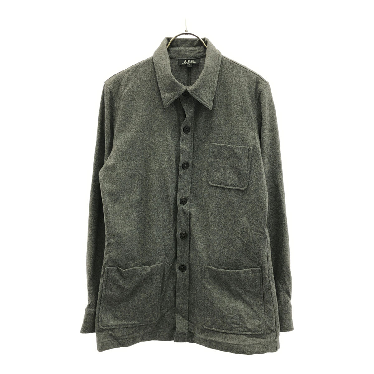 A.P.C. アーペーセー フランス製 ウールブレンド シャツジャケット 2 グレー メンズ