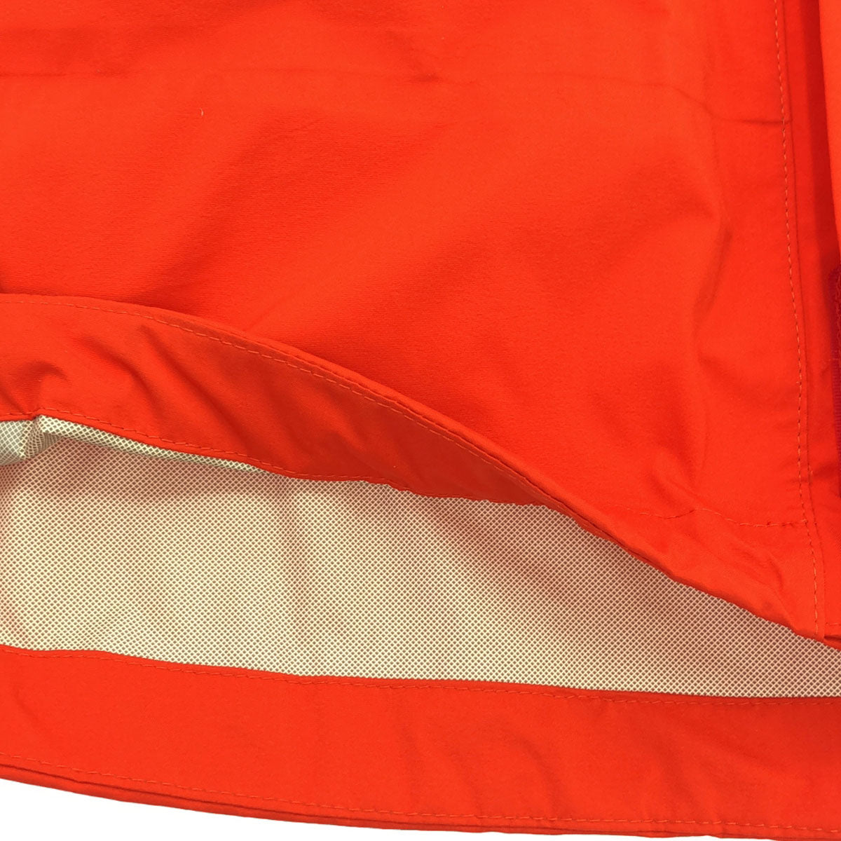 Mammut マムート ロゴ刺繍 長袖 マウンテンパーカー S オレンジ系 収納袋付き ダブルファスナー アウトドア メンズ