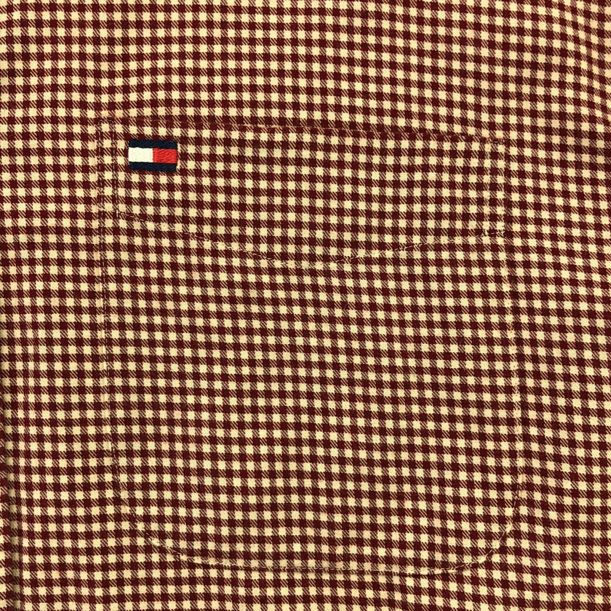 TOMMY HILFIGER トミーヒルフィガー 90s オールド フラッグタグ チェック柄 長袖 ボタンダウンシャツ S レッド×ホワイト メンズ