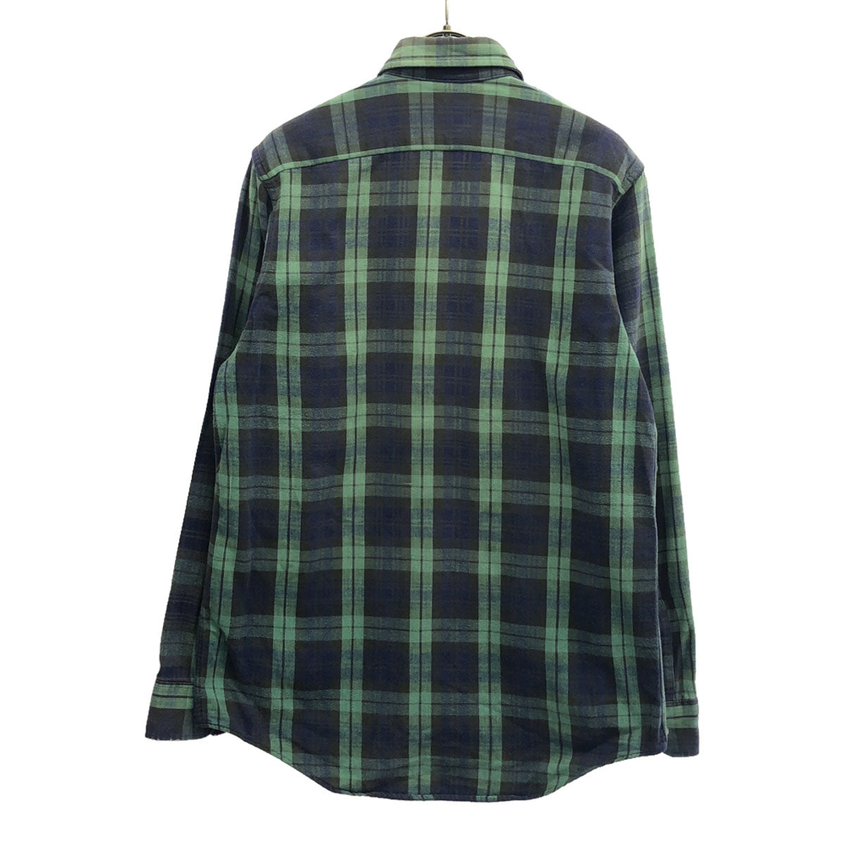 L.L.Bean エルエルビーン 80s USA製 ヴィンテージ チェック柄 長袖 コットンシャツ S グリーン系×ネイビー系 アウトドア メンズ