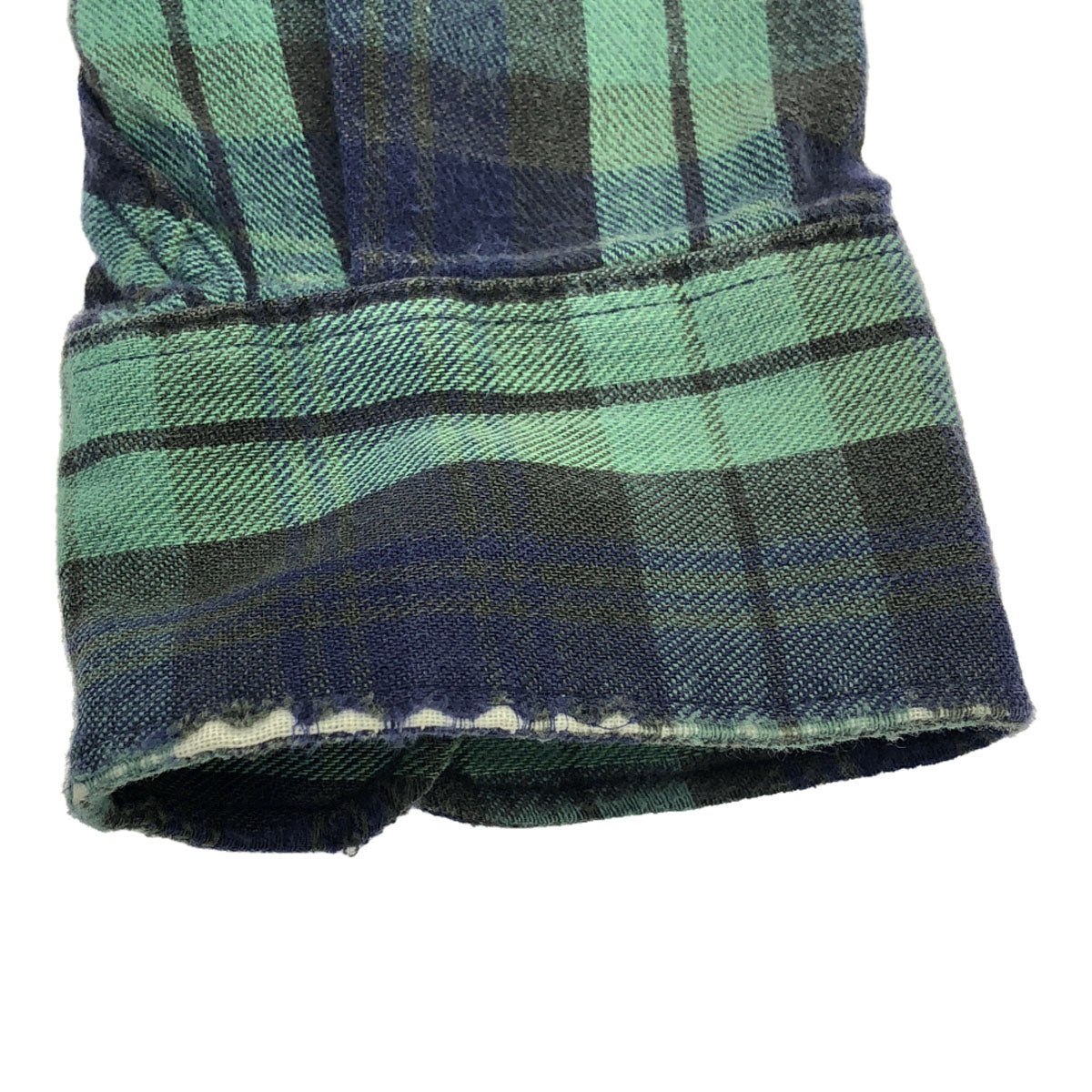 L.L.Bean エルエルビーン 80s USA製 ヴィンテージ チェック柄 長袖 コットンシャツ S グリーン系×ネイビー系 アウトドア メンズ