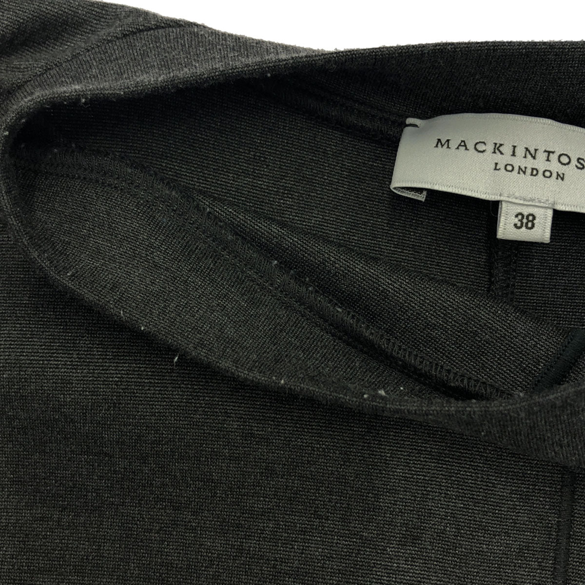 MACKINTOSH LONDON マッキントッシュ ロンドン 日本製 三陽商会 長袖 ストレッチ ロングワンピース 38 グレー レディース