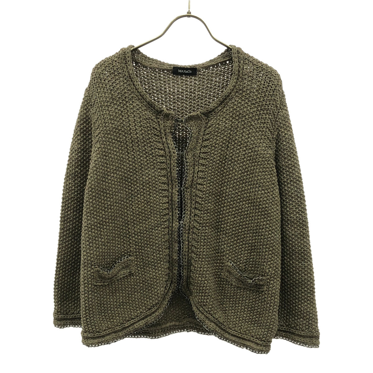 MAX&CO マックスアンドコー コットン ニットジャケット L ブラウン レディース