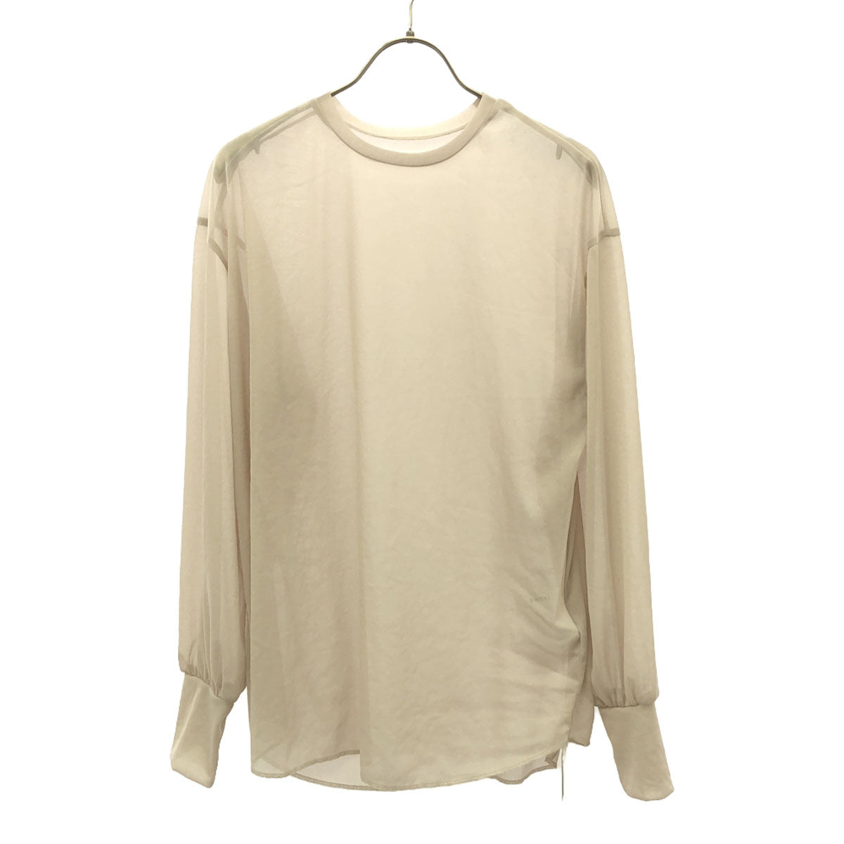 未使用 AMERI UNDRESSED アメリ 長袖 シースルー カットソー M グレージュ レディース