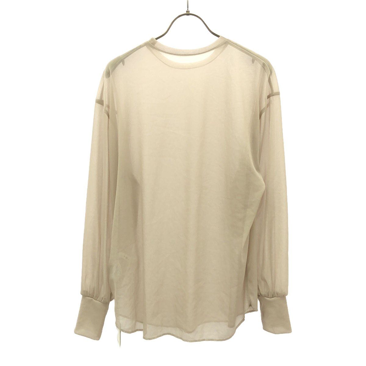 未使用 AMERI UNDRESSED アメリ 長袖 シースルー カットソー M グレージュ レディース