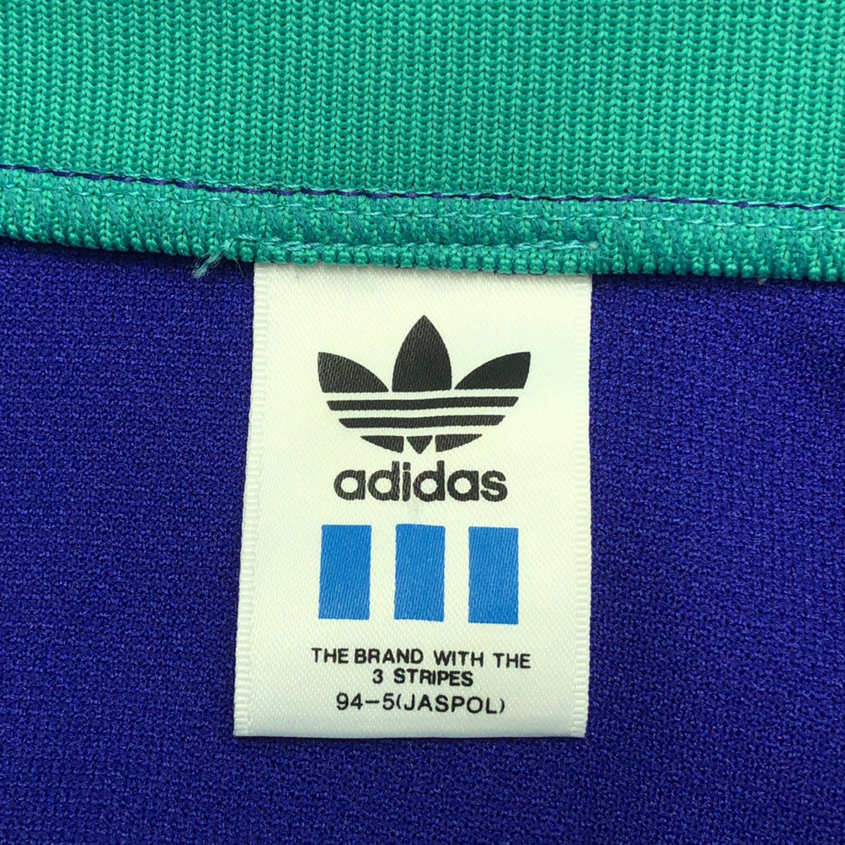 adidas アディダス 80s デサント製 ヴィンテージ トレフォイルロゴ トラックジャケット L ブルー系 ATS-805 トレーニング ジャージ メンズ
