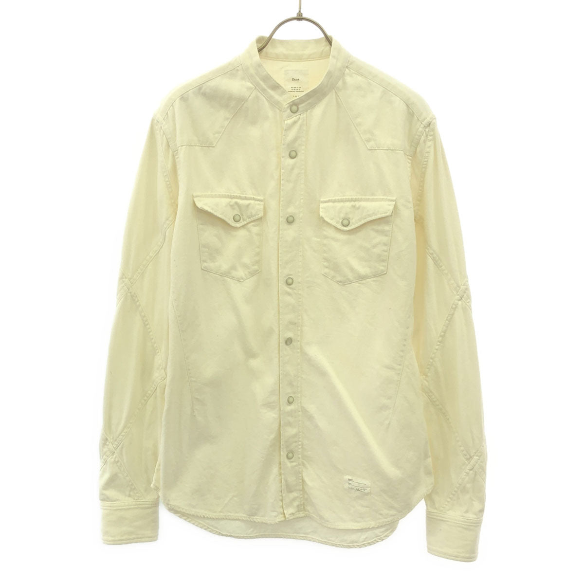 Name. ネーム 日本製 長袖 バンドカラーシャツ 2 ホワイト メンズ