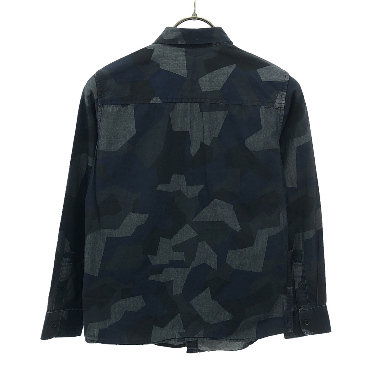 ARMANI EXCHANGE アルマーニエクスチェンジ 幾何学柄 長袖 シャツ 10A142CM グレー×ネイビー キッズ
