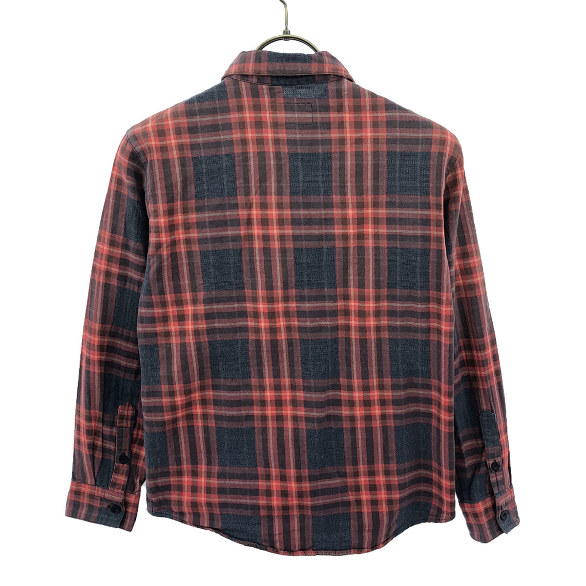 Emporio Armani エンポリオアルマーニ チェック柄 ロゴ刺繍 長袖 シャツ 10A レッド系 キッズ