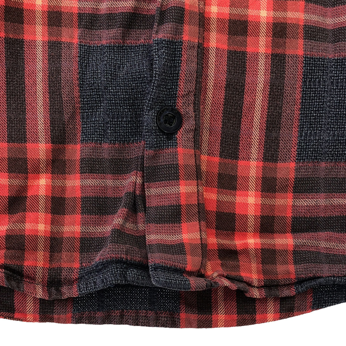 Emporio Armani エンポリオアルマーニ チェック柄 ロゴ刺繍 長袖 シャツ 10A レッド系 キッズ