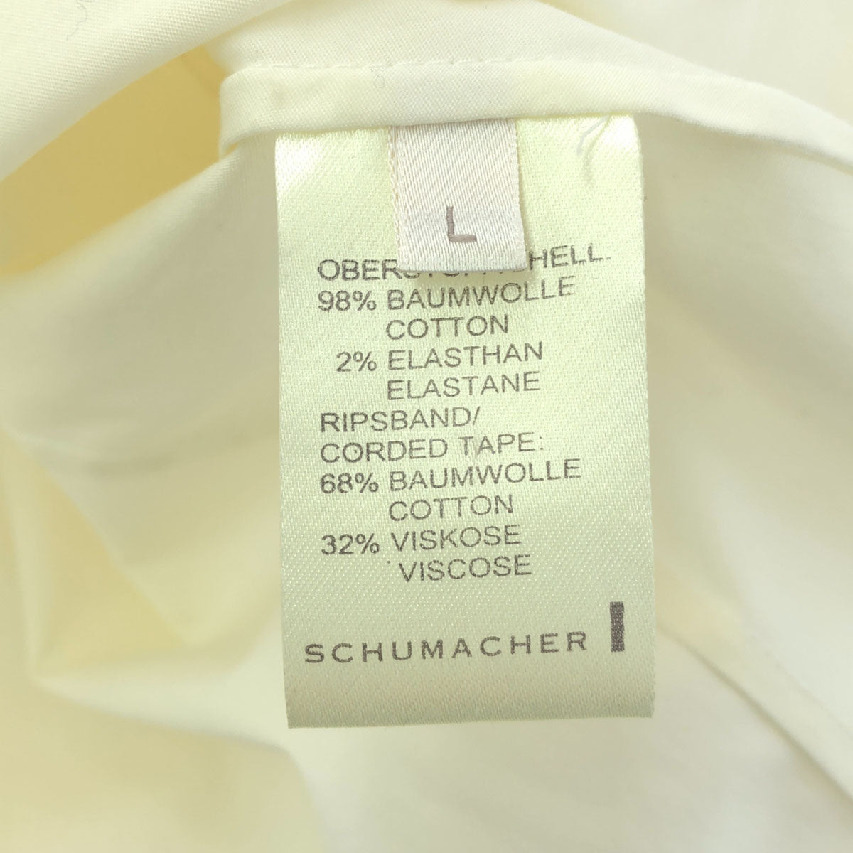 SCHUMACHER シューマッハ 長袖 ウエストリボン付き ブラウス L ホワイト シャツ レディース