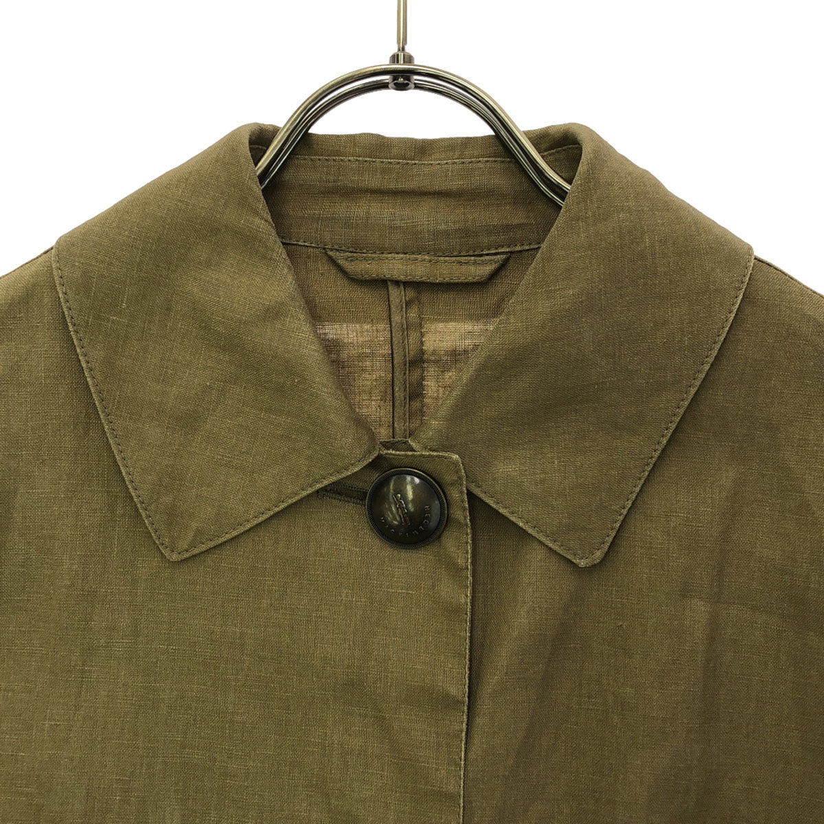 Mackintosh マッキントッシュ 英国製 リネン100% ステンカラーコート 34 ブラウン レディース