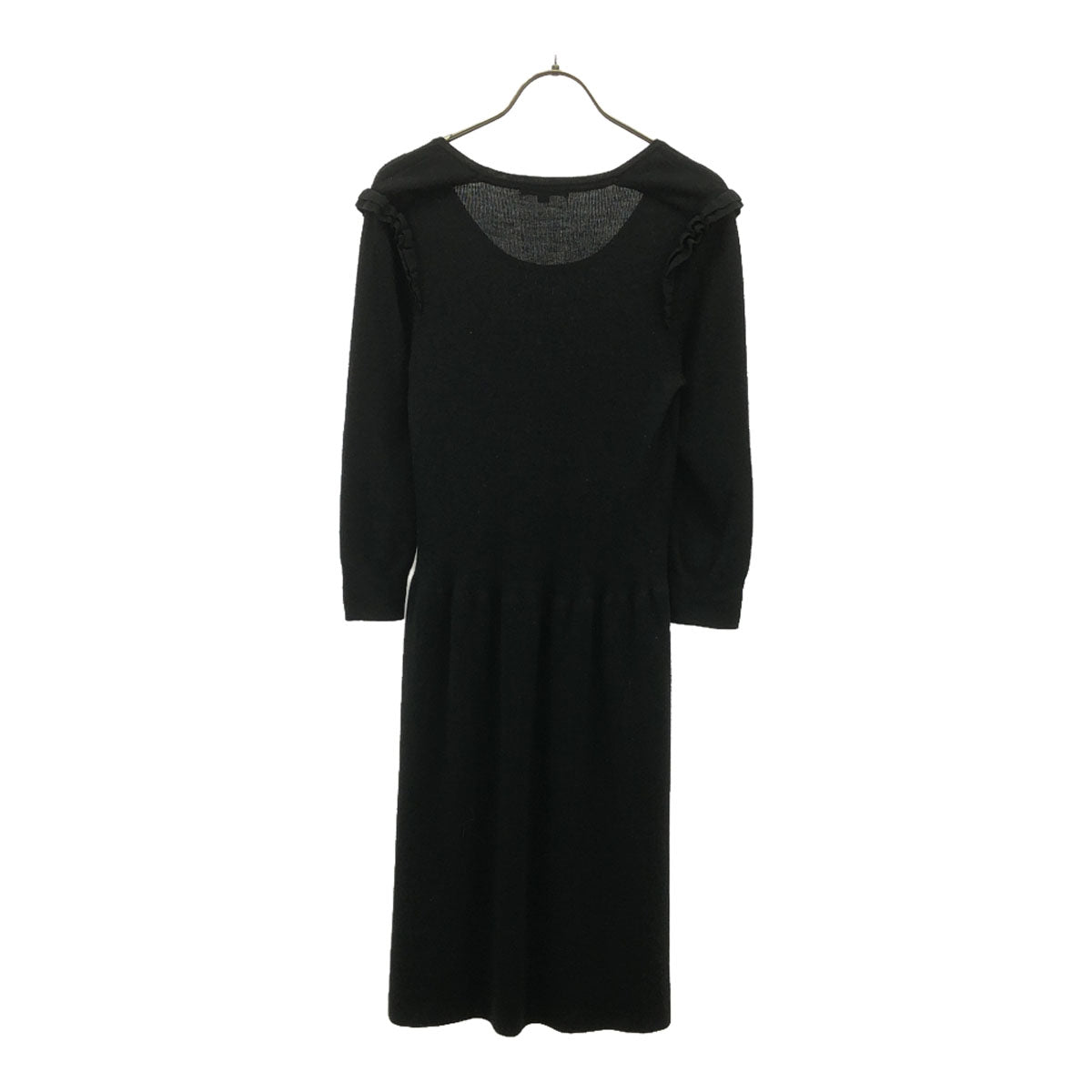 BURBERRY LONDON バーバリーロンドン 三陽商会 ウールブレンド 7分袖 ニット ワンピース 40 ブラック レディース