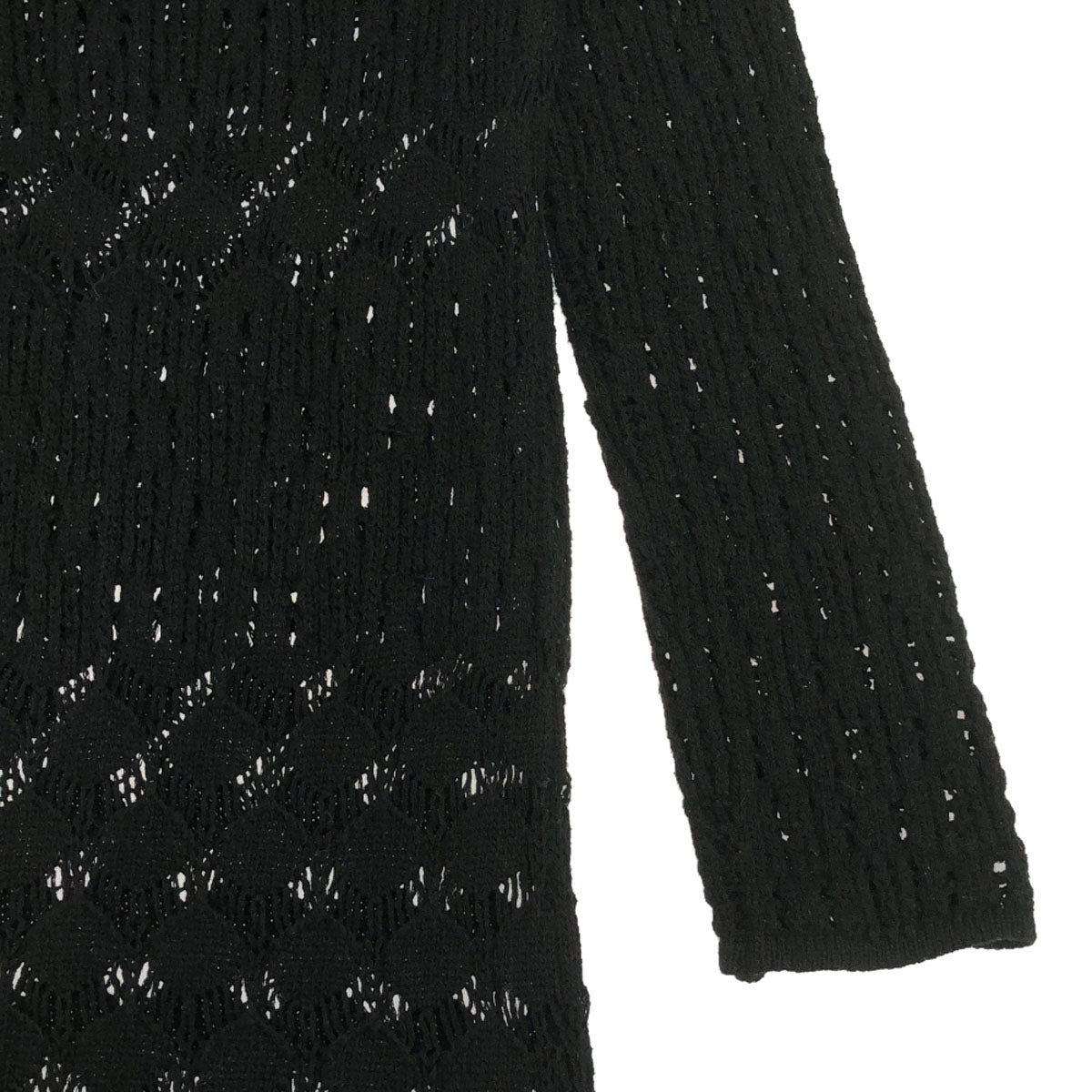 AMERI UNDRESSED アメリ 長袖 コットンニット ロングワンピース M ブラック レース レディース